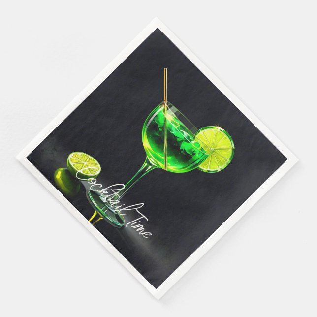 Party Zeit Neon Populär Personalisiert Serviette (Ecke)