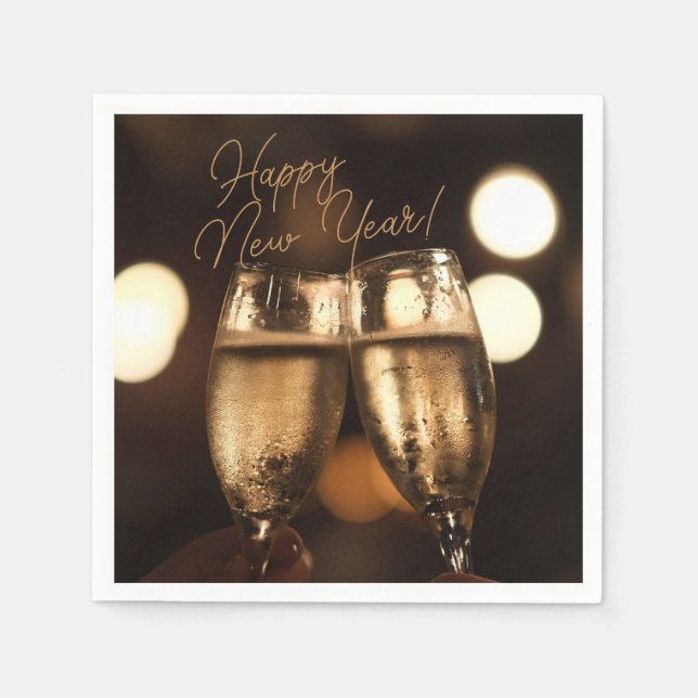 Party-Zeit! Prost! Happy New Year Napkins Serviette (Vorderseite)