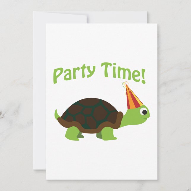 Party-Zeit! Schildkröte-Party Einladung (Vorderseite)