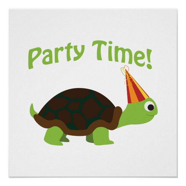 Party Zeit! Schildkröte Poster (Vorderseite)