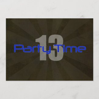 Party-Zeit-Schwarz-grauer Jungen-13. Einladung