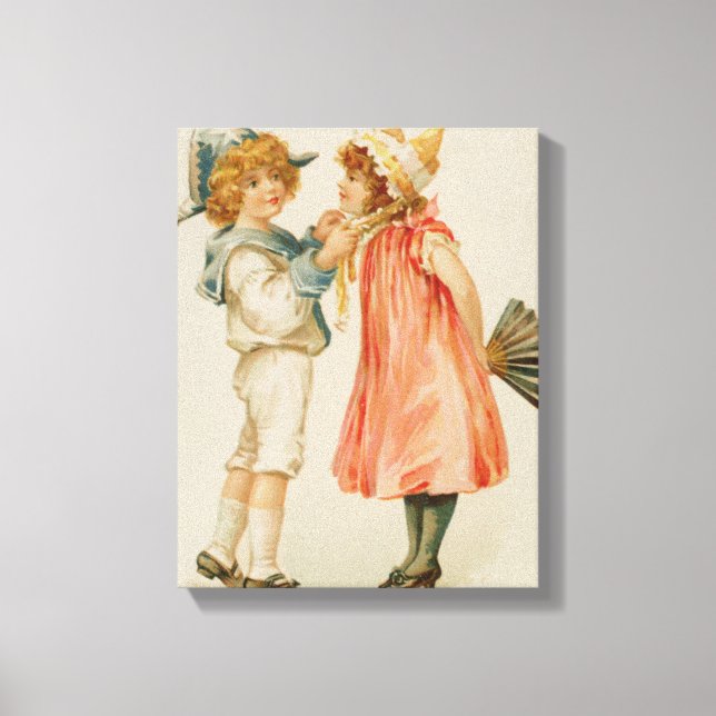 Party Zeit, Weihnachts-Postkarte Leinwanddruck (Vorderseite)