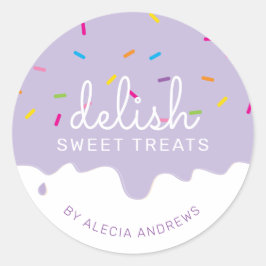 PARTY ZUCKERGUSS TROPFEN niedliche Kuchen Sprinkle Runder Aufkleber