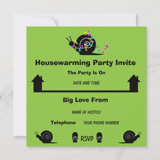 Party | Zuhause bewegen | Funny Invite Ankündigung (Vorderseite)