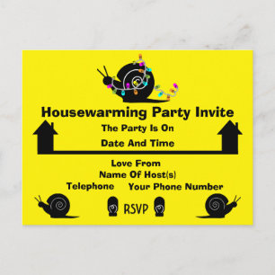 Party   Zuhause bewegen   Funny Invite Ankündigungspostkarte