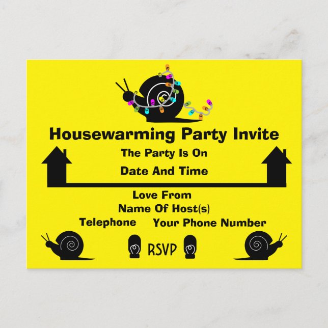 Party | Zuhause bewegen | Funny Invite Ankündigungspostkarte (Vorderseite)
