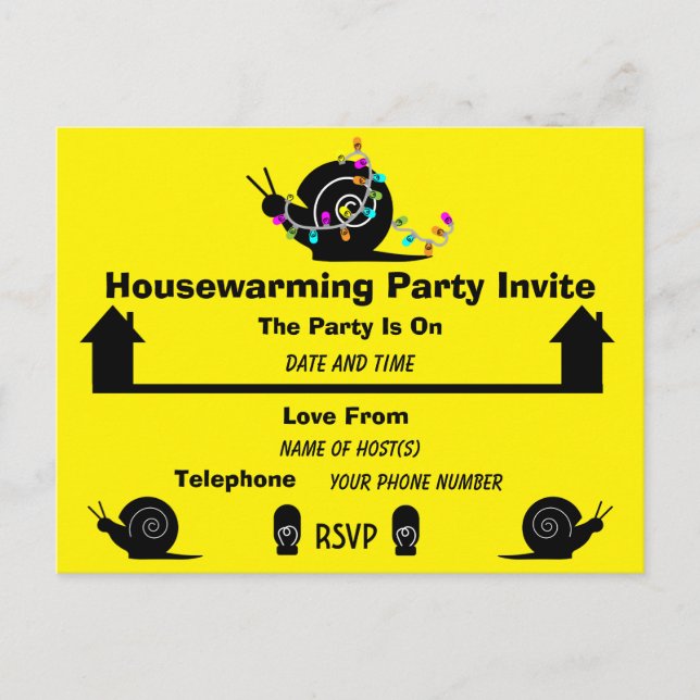 Party | Zuhause bewegen | Funny Invite Ankündigungspostkarte (Vorderseite)