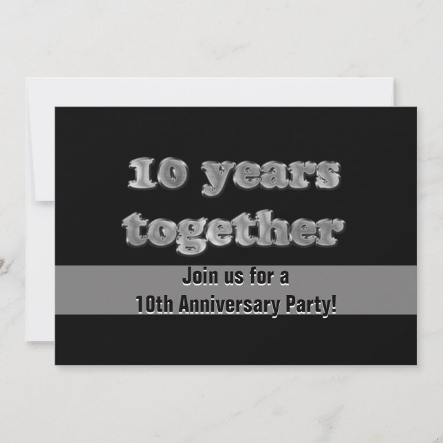 Party zum 10. Jahrestag | 10 Jahre zusammen Einladung (Vorderseite)