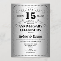 Party zum 15. Hochzeitstag - Silberschwarz