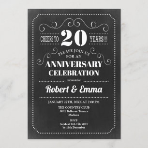 Party zum 20. Hochzeitstag - Halbpension Einladung
