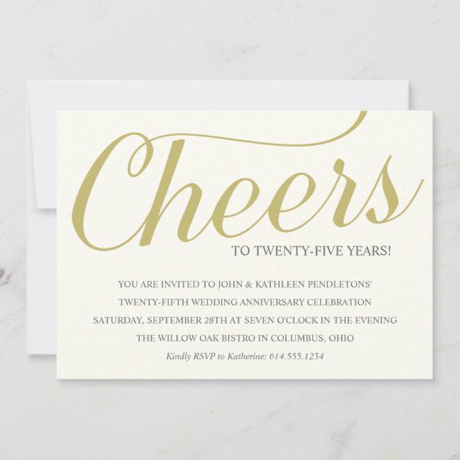 Party zum 25-jährigen Hochzeitstag Einladung (Vorderseite)
