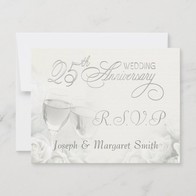 Party zum 25. Jubiläum - UAWG-Antwortkarten RSVP Karte (Vorderseite)