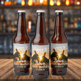 Party zum 30. Geburtstag jubelt Biertrinker-Typ Bierflaschenetikett