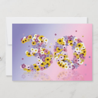 Party zum 30. Geburtstag mit Blumenbriefen Einladung