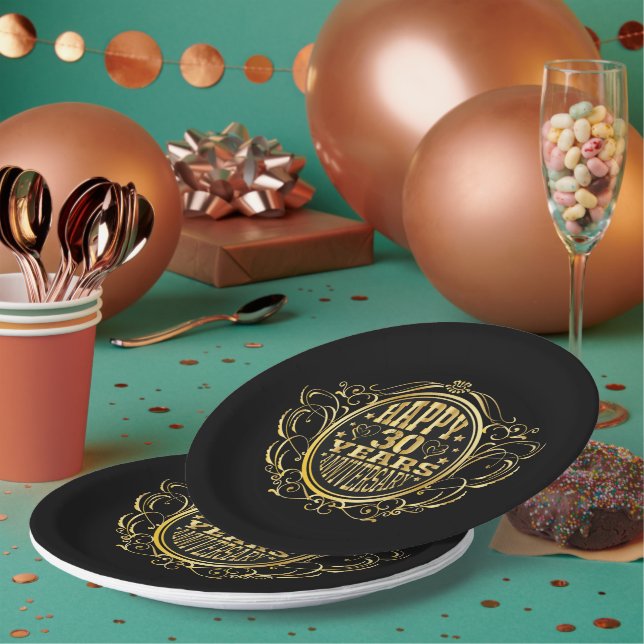 Party zum 30. Jubiläum  Pappteller (Multi)