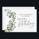 Party zum 30. Jubiläum: Wasserfarbenfolien Save The Date<br><div class="desc">Botanisches Blattwerk mit Wasserfarbe 30. Party Einladung. Schöne handgedruckte Aquarellfarben mit floralen Aquarellen und moderner Schriftzeichen. Teil einer Party-Auflistung.</div>