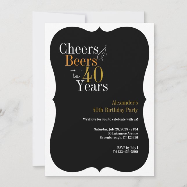 Party zum 40. Geburtstag Einladung (Vorderseite)