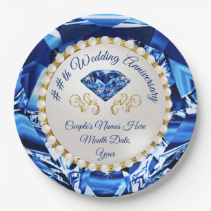 Party zum 45. oder 65. Hochzeitstag, Pappteller