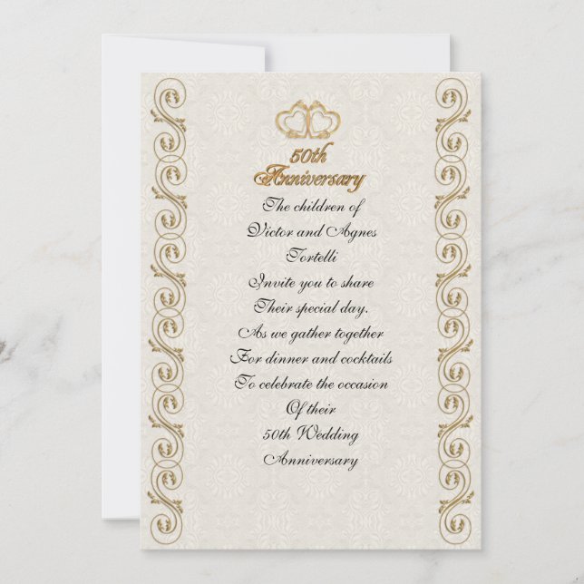 Party zum 50. Geburtstag der Eltern Einladung (Vorderseite)