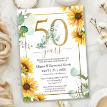 Party zum 50. Hochzeitstag Elegante Sonnenblumen