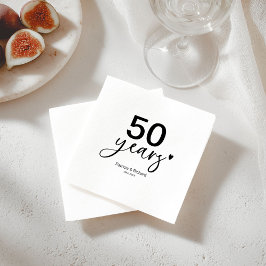 Party zum 50. Hochzeitstag Schwarz und Weiß Serviette