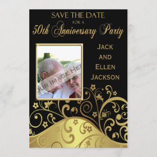 Party zum 50. Jahrestag Save the Date mit Foto