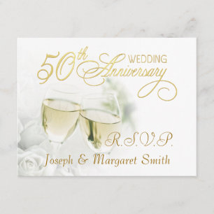 Party zum 50. Jubiläum - UAWG-Antwortkarten RSVP Karte