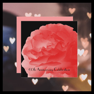 Party zum 60. Hochzeitstag Coral Pink Rose Einladung