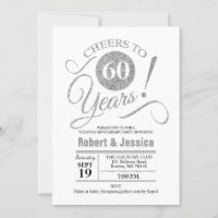 Party zum 60. Hochzeitstag - Silberweiß