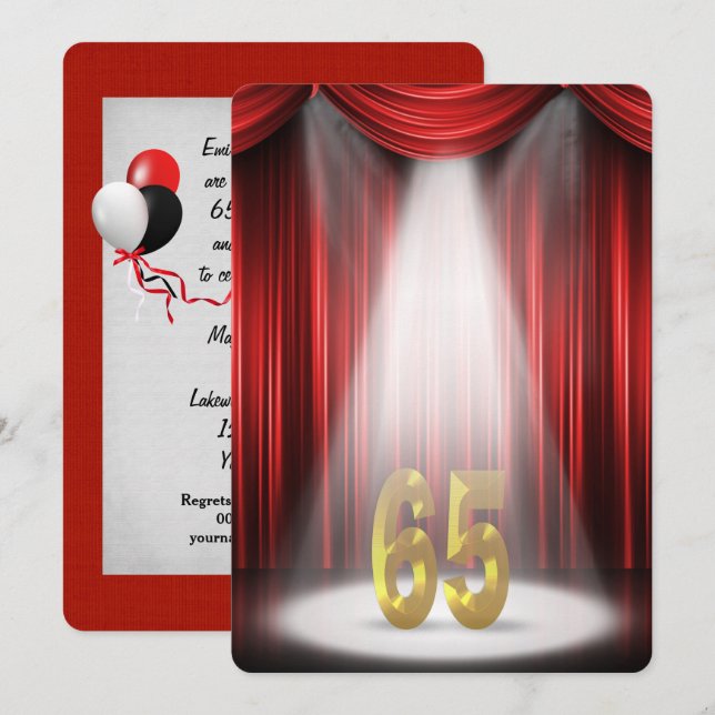 Party zum 65. Hochzeitstag Einladung (Vorne/Hinten)