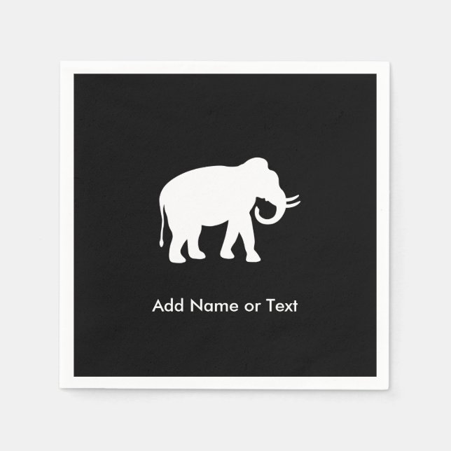 Party zum Austausch von Geschenken für weiße Elefa Serviette (Vorderseite)