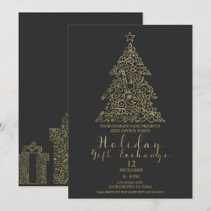 Party zum Austausch von Gold- und Holzkohlebriefen Einladung