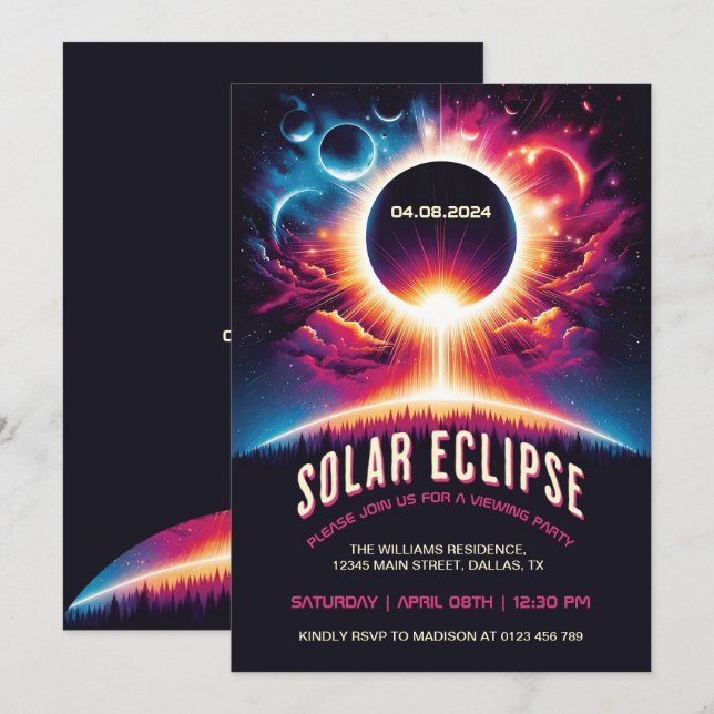 Party zum Betrachten von Solarzellen Einladung (Vorne/Hinten)