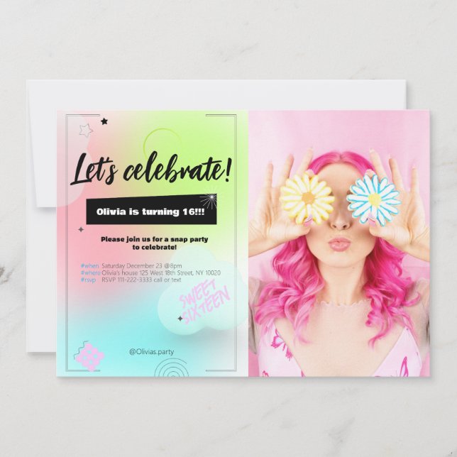 Party zum Geburtstag Einladung (Vorderseite)