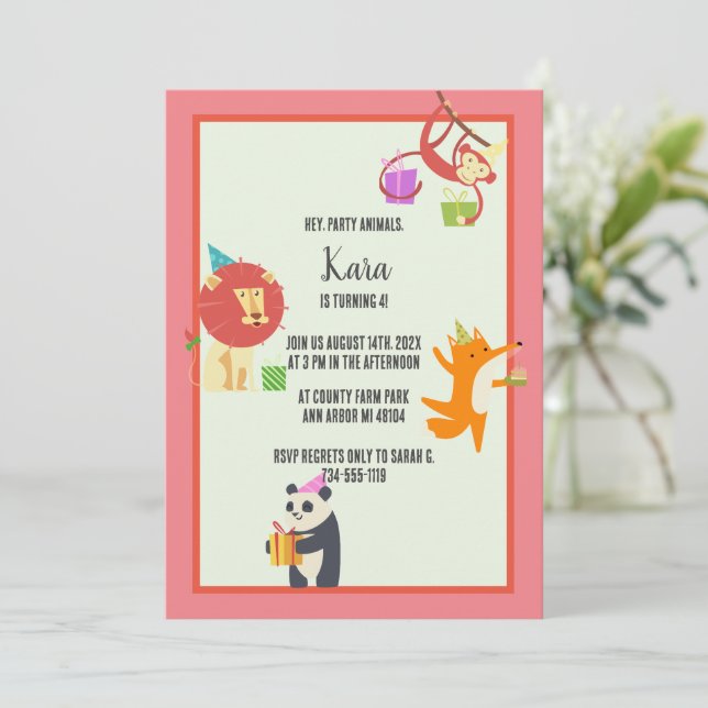 Party zum Geburtstag Einladung (Stehend Vorderseite)