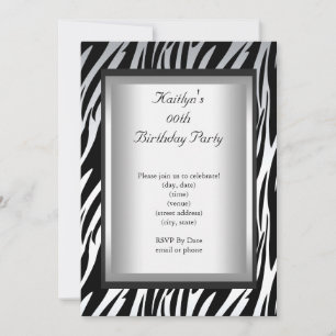 Party zum Geburtstag für jedes Alter Schwarz Weiß Einladung