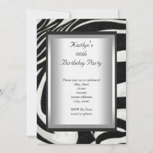 Party zum Geburtstag für jedes Alter Schwarz Weiß Einladung