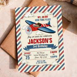 Party zum Geburtstag von Flugzeugen / Zeitfliegen Einladung