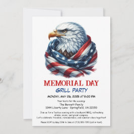 Party zum Gedenktag GRILLEN | Patriotic Back Grill Einladung