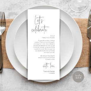 Party zum Hochzeitsplatz zum Abendessen dank Karte