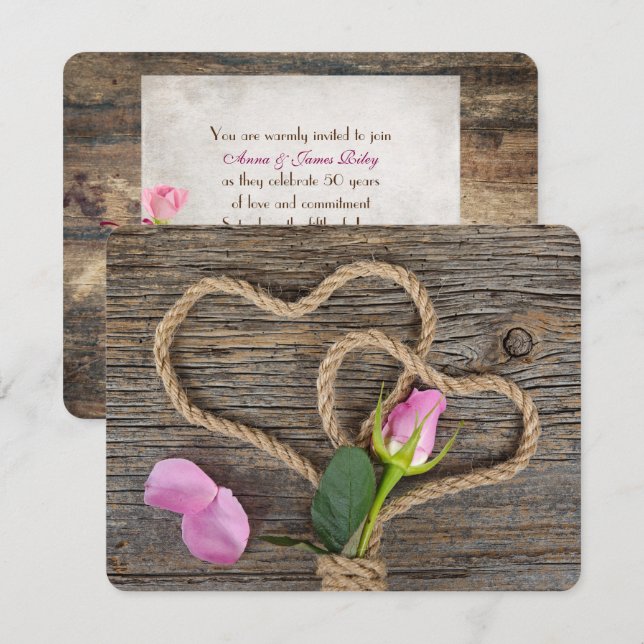 Party zum Hochzeitstag Einladung (Vorne/Hinten)