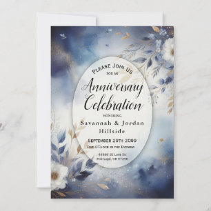 Party zum Jahrestag der Blauen und goldenen Blumen Einladung