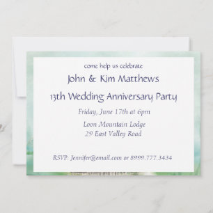 Party zum Jubiläum des Watercolor Loon Bird Einlad Einladung