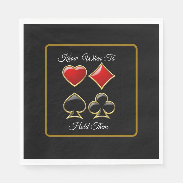 Party zum Poker von Kartenhaaren Serviette (Vorderseite)