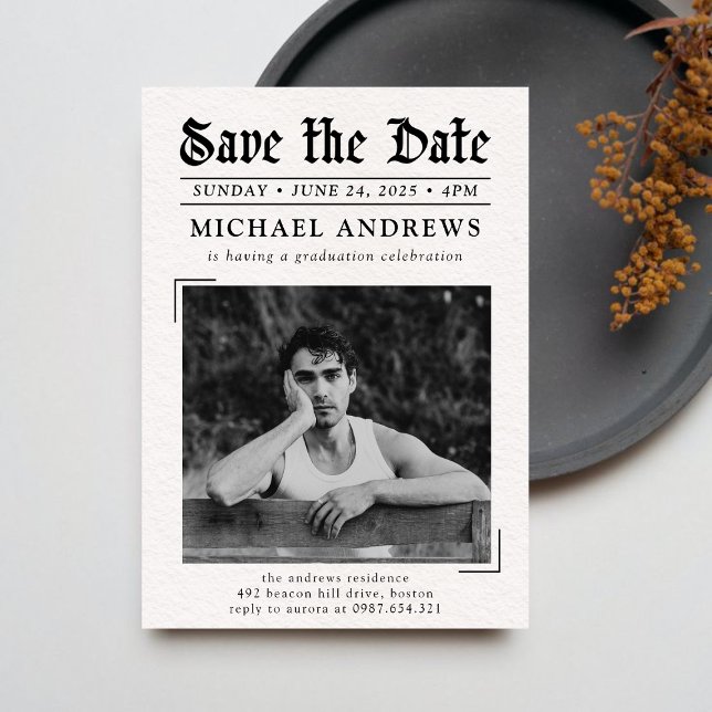 Party zum Schwarzen und Weißen Foto Einladung (Von Creator hochgeladen)