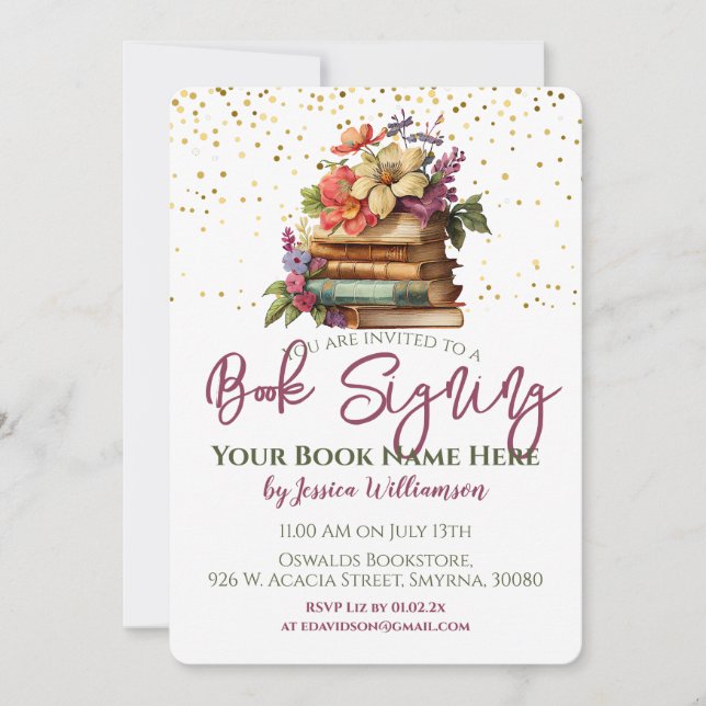 Party zum Starten der Buchsignatur Einladung (Vorderseite)