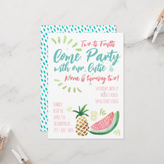 Party zum Thema Obst einladen - 2 Jahre alt Geburt Einladung