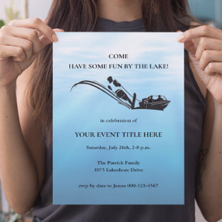 Party zum Wasserski fahren Einladung