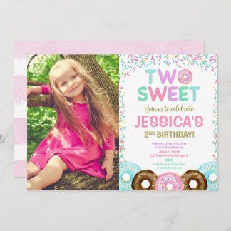 Party zum zweiten Geburtstag der Mädchen, Donut Sp Einladung