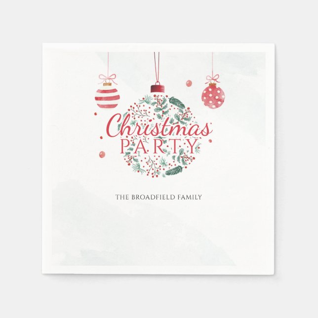 Party zur Ansammlung von Weihnachtsfamilien Serviette (Vorderseite)